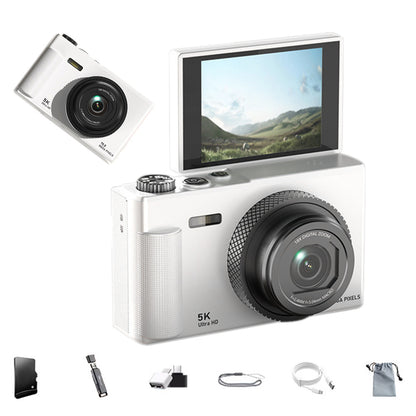 Digital Camera 5K 18X Zoom Flip Screen Video Camera with 64GB Memory Card