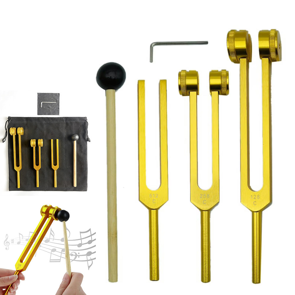 3Pcs Aluminum Tuning Forks Set 128Hz 256Hz 512Hz for Sound Healing Yoga Meditation