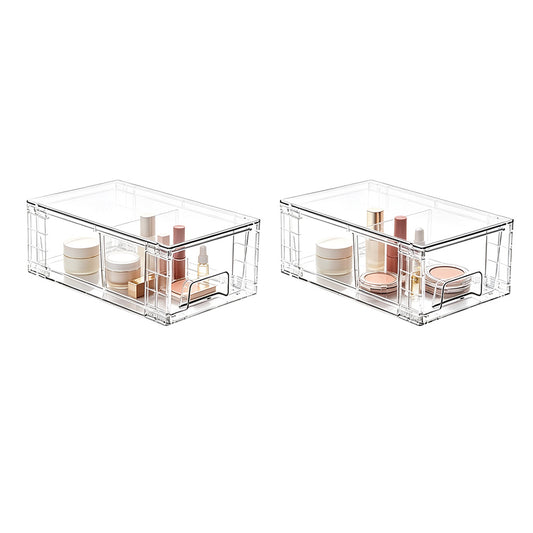 Stackable Clear Makeup Organizer Drawer for Skincare Storage