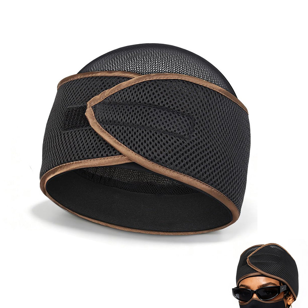 2-in-1 Mesh Sleep Hair Band with Hook and Loop for Short Hair Overnight