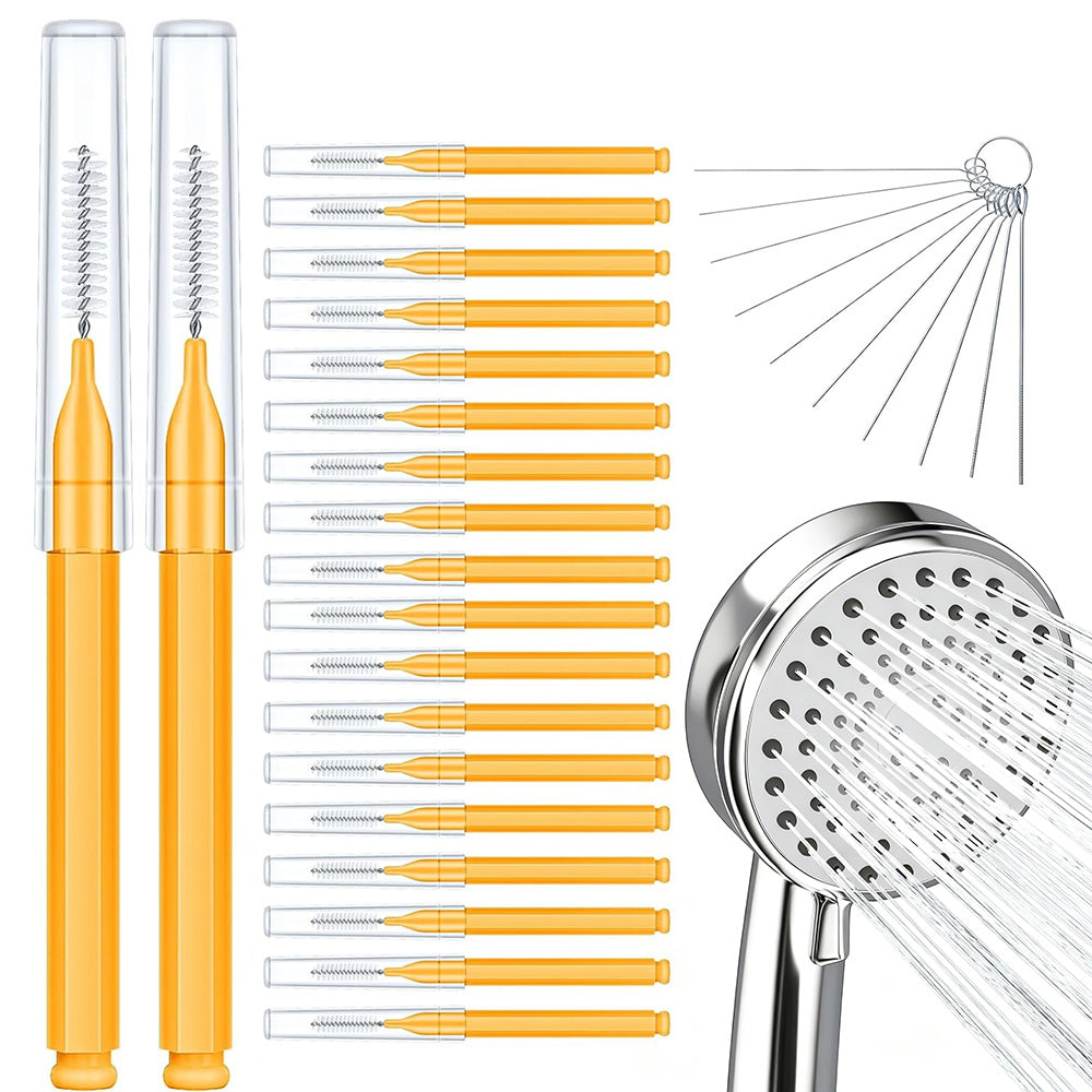 Shower Head Cleaning Brush Set Anti-Clogging with Storage Box for Bathroom