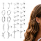 12 Pairs Women Earrings Studs and Hoops Set Fashion Cartilage Stackable Jewelry