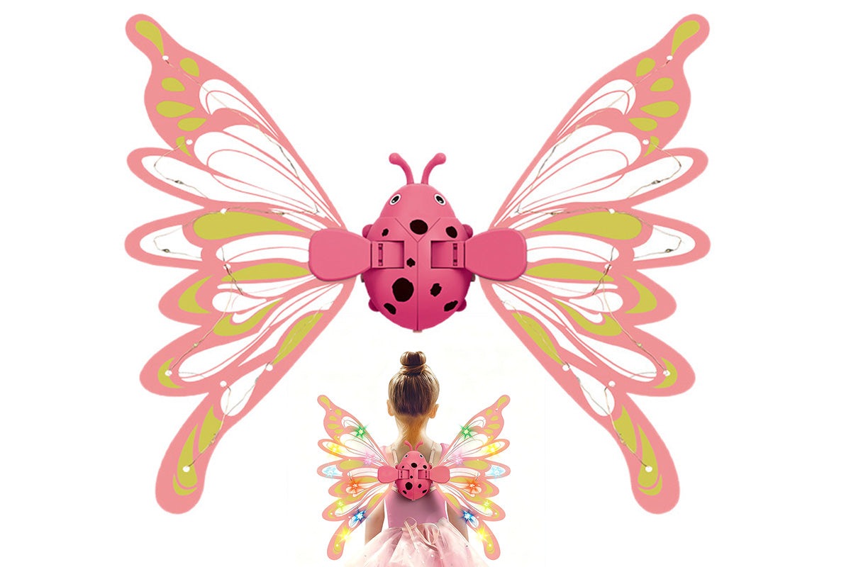 Fairy Wings with Lights for Girls Flying Fairy Toys Princess Cosplay Dress Up Gift