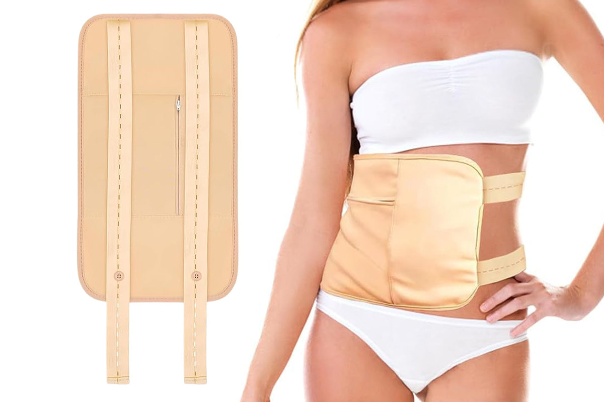 Castor Oil Pack Waist Belt Button Style for Hot and Cold Compress