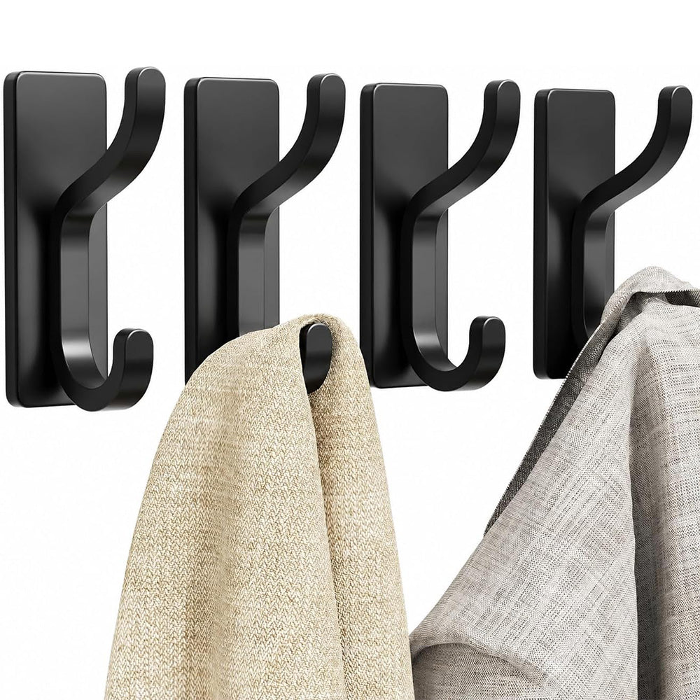 4 Pack Stainless Steel Double Adhesive Hooks with 3kg Capacity