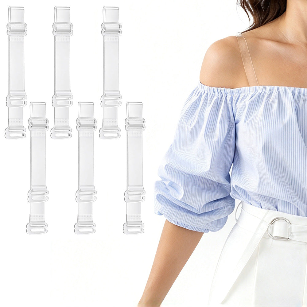 3 Pairs of Clear Adjustable Detachable TPU Bra Shoulder Straps-Style 1