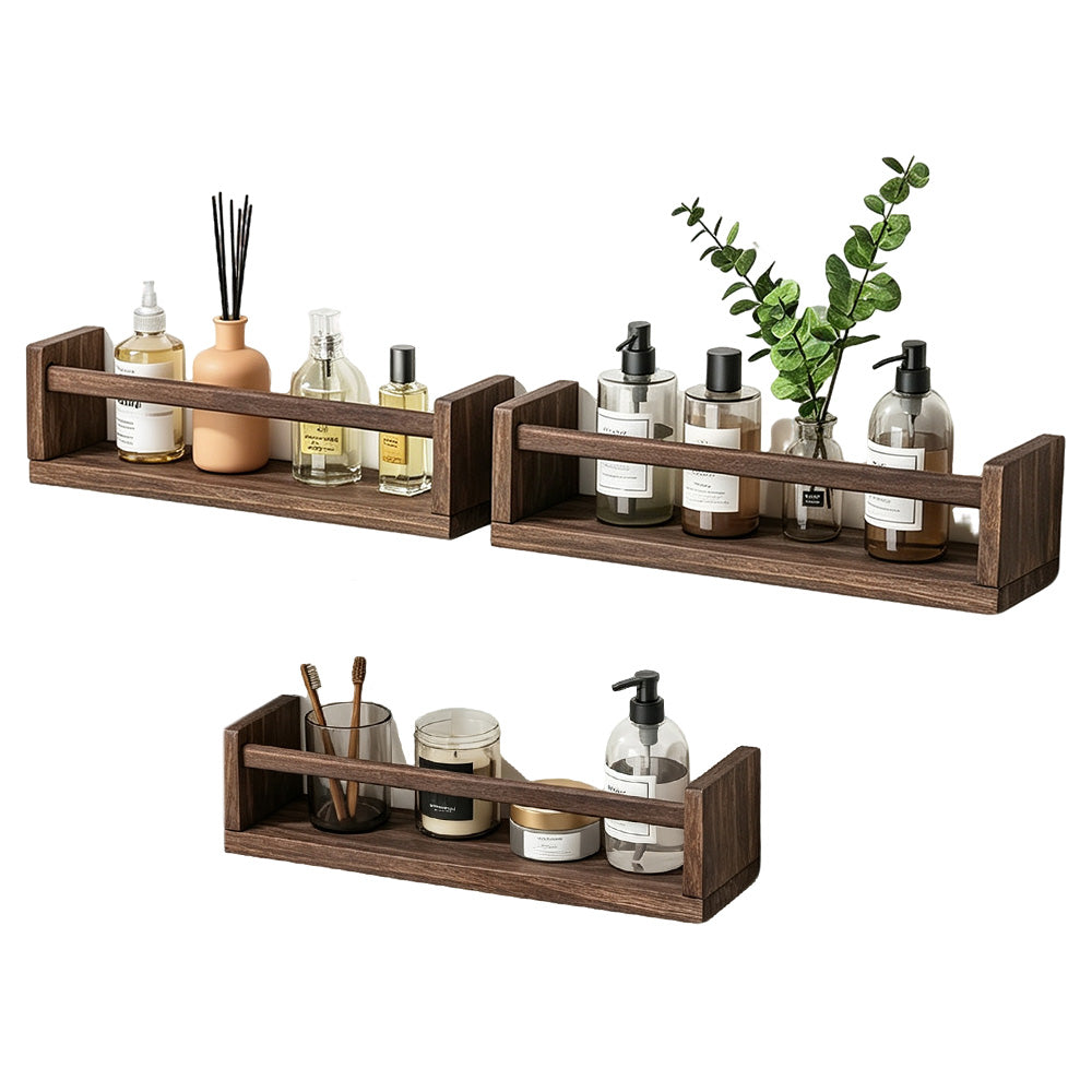 3 Pack Floating Wall Mounted Book Display Shelves