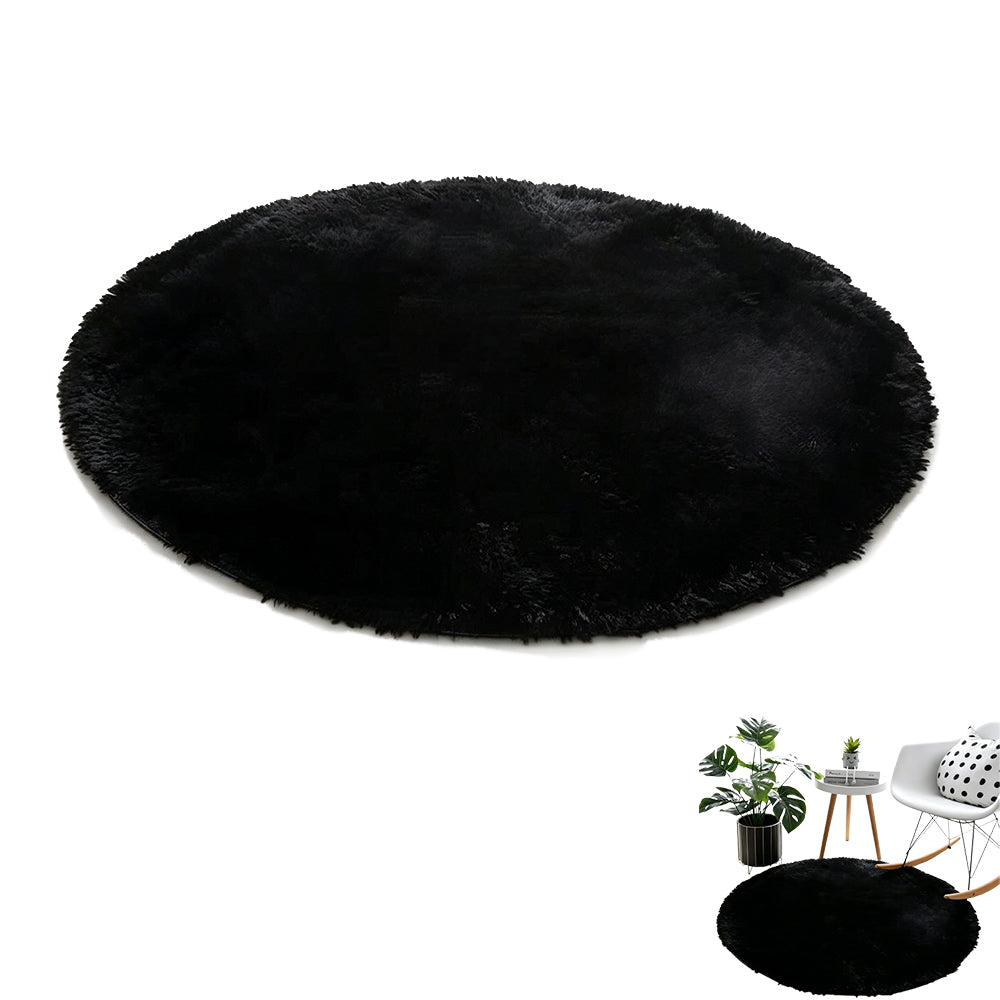 Round Fluffy Rug Plush Area Rug Soft Non Slip Carpet for Living Room Bedroom