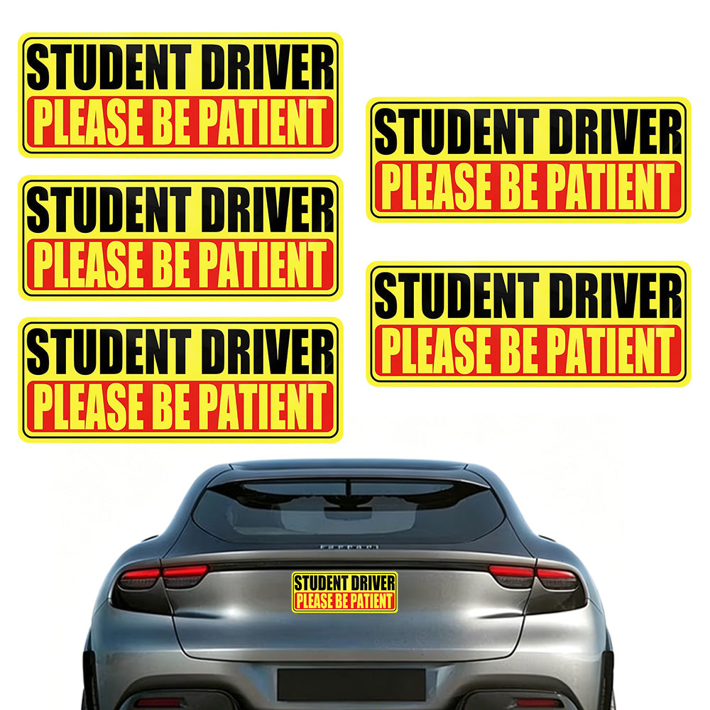 5Pcs Student Driver Reflective Please Be Patient Car