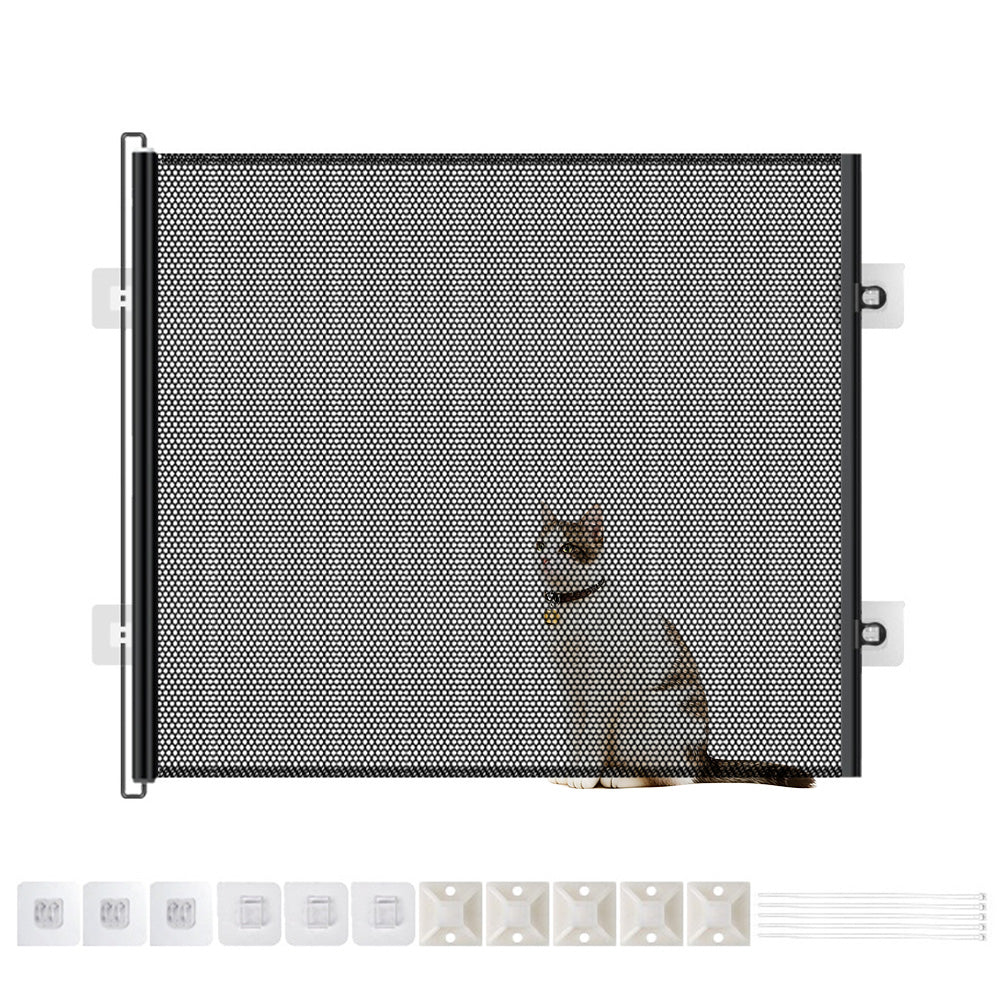 Retractable Mesh Pet Barrier Dog Gates Safety Fence For Stair Doorways Hallways
