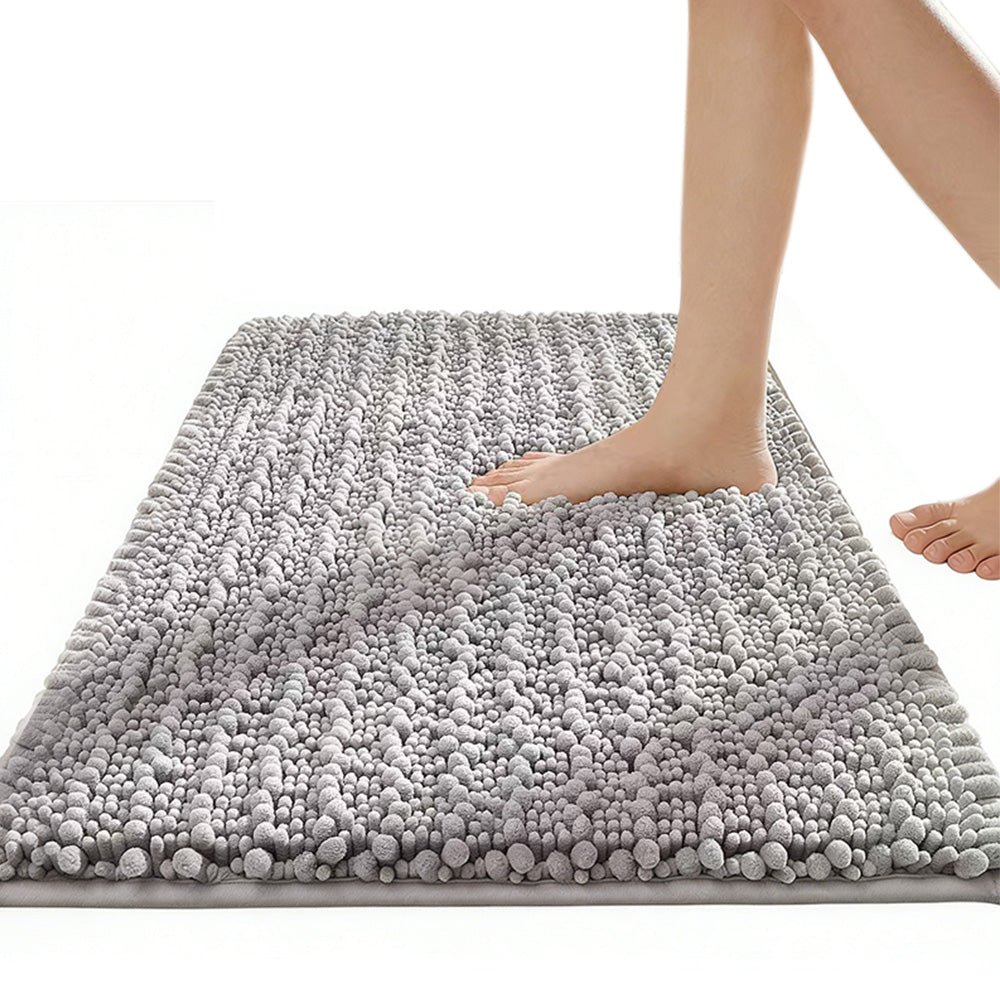 Chenille Fabric Bathroom Rugs Mat With Non Slip Rubber Backing Home Decor Accessories