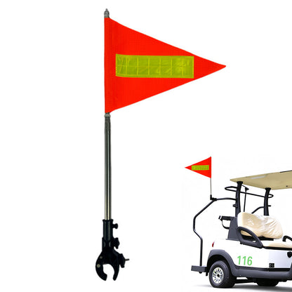 Bike Flag with Pole Reflective Strip Adjustable Stainless Steel Bicycle Handlebar Flag for Cycling