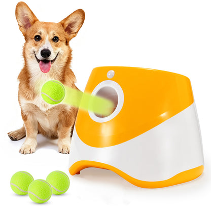 Automatic Dog Tennis Ball Launcher with 3 Balls and 3 Throwing Distances