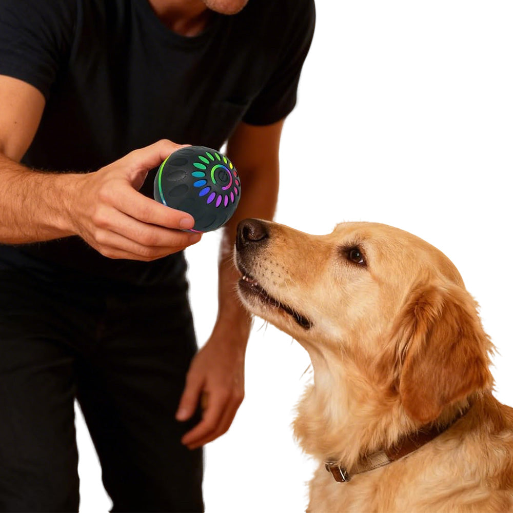 Interactive Dog Ball Toy Smart Moving Bouncing Dog Ball with LED Lights for Dogs Puppies