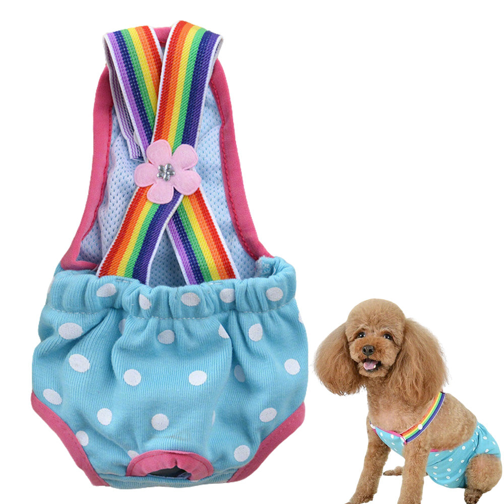 Cute Harness Female Dog Sanitary Pants Reusable Menstrual Diaper
