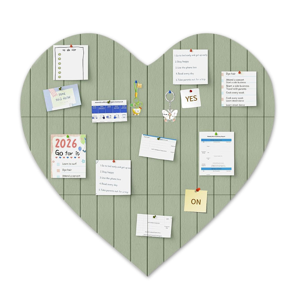 75x74cm Heart Shaped Felt Photo Message Display Board with Adhesive Dots