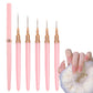 5PCS Nail Art Liner Brushes Set Nail Tools For Long Lines Thin Details Fine Drawing