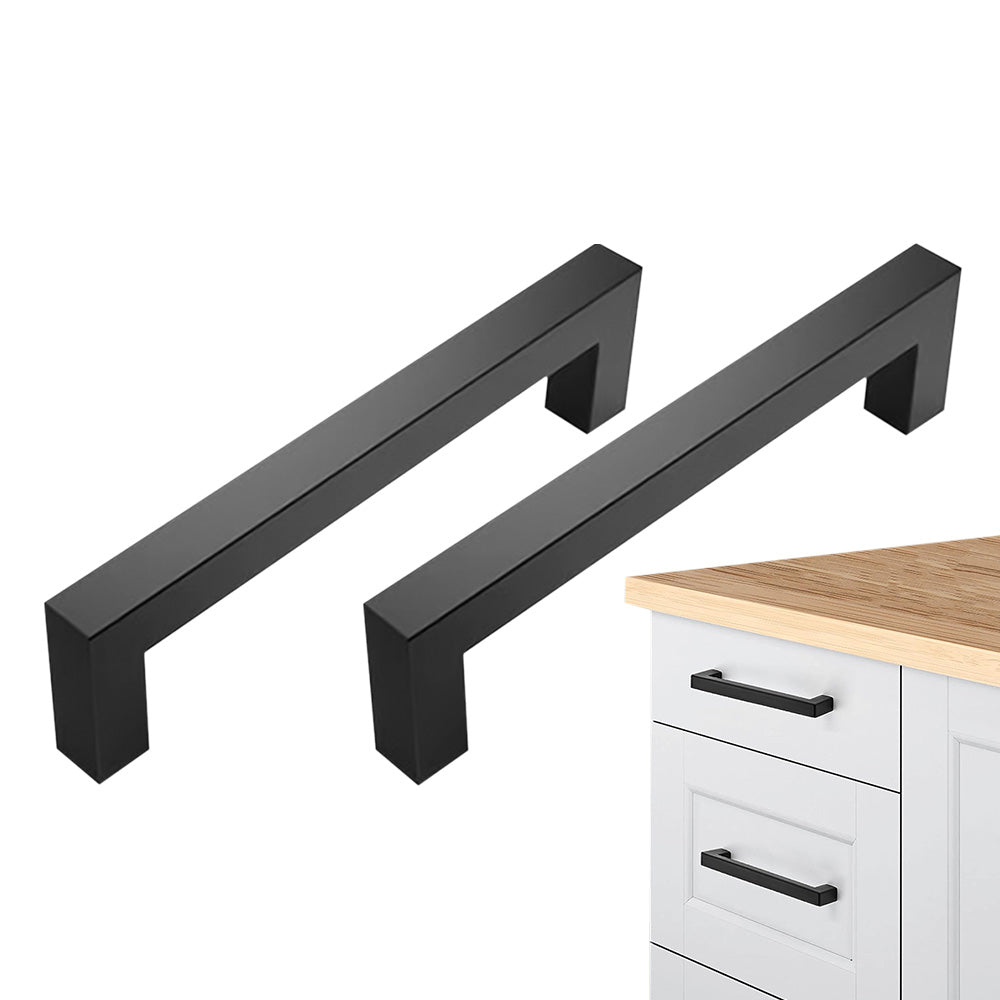 2X 12mm Square Stainless Steel Kitchen Cabinet and Door Handle