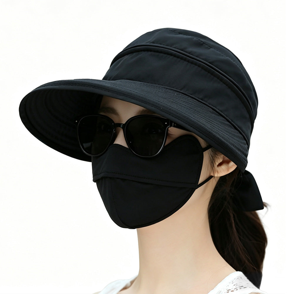 2 in 1 Detachable Zipper Wide Brim Sun Hat for Women