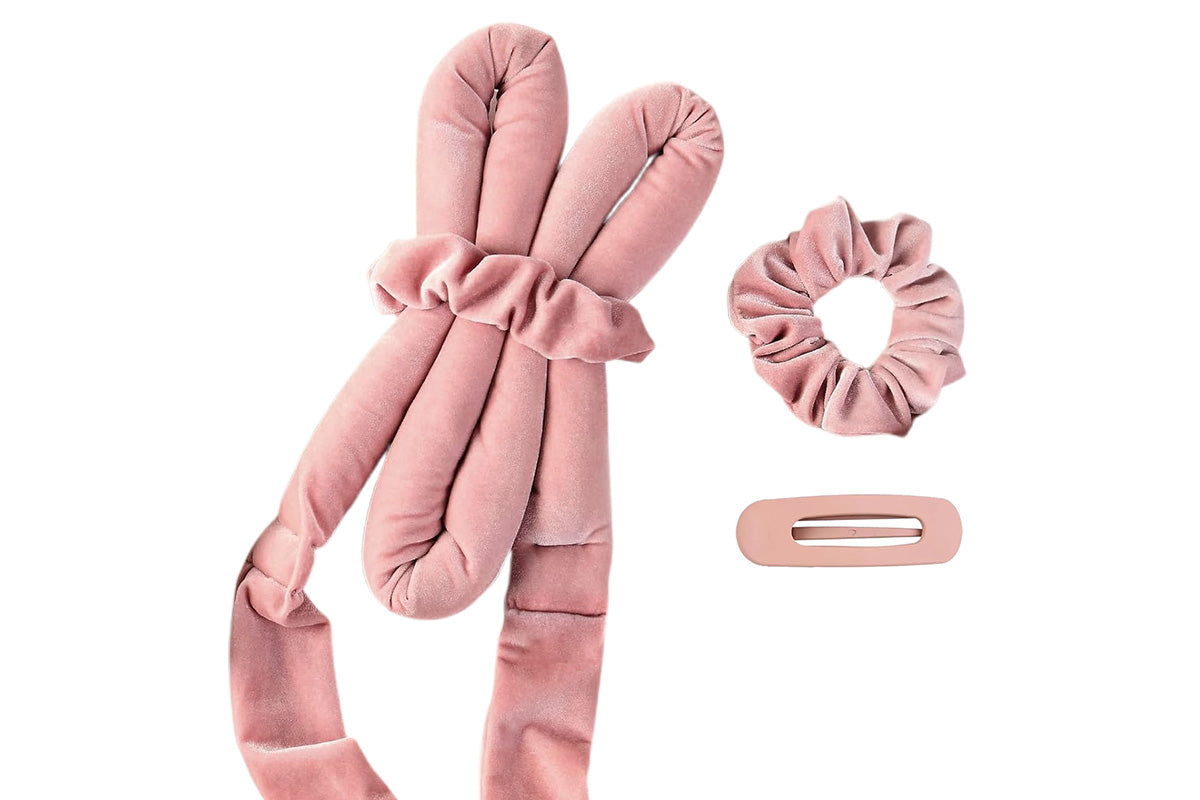 4PCS Heatless Hair Curler Set Overnight Heatless Curling Set With Scrunchies And Clip