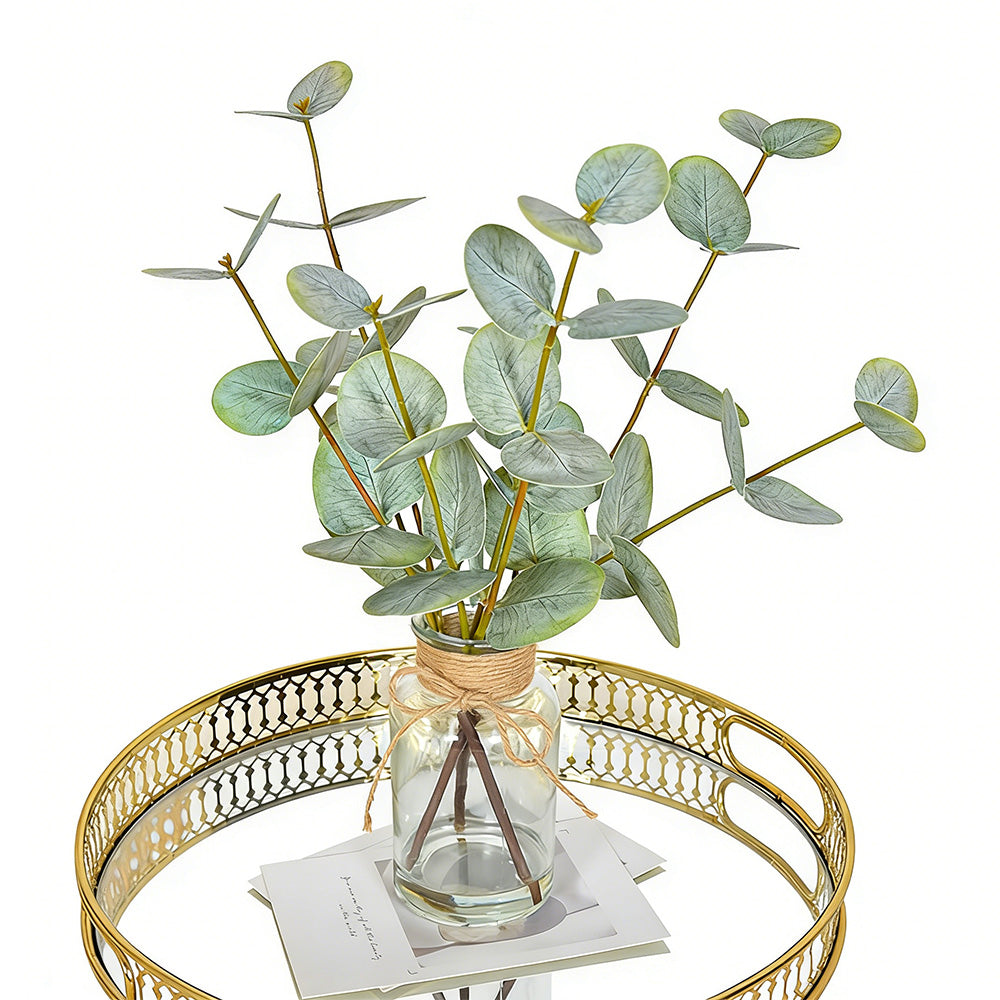 Realistic Artificial Eucalyptus Plant 3-Branch Faux Water Decorative Leaves