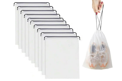 Clear Shoe Bags for Travel Waterproof Dustproof Drawstring Shoe Bags for Packing