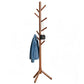 Solid Wood Freestanding Coat Rack with 8 Hooks Tripod Base for Bedroom Entryway