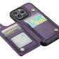 Wallet Case for iPhone 16 Pro Max iPhone16Pro Max 16Pro with Card Holder and RFID Blocking-Purple