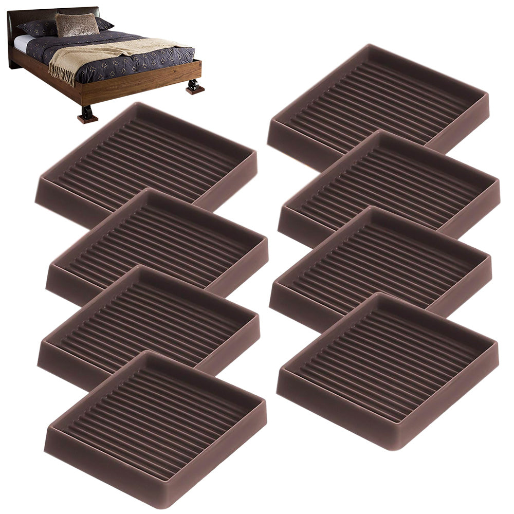 8 Pack Rubber Furniture Leg Floor Protectors with Anti Slip Textured Base