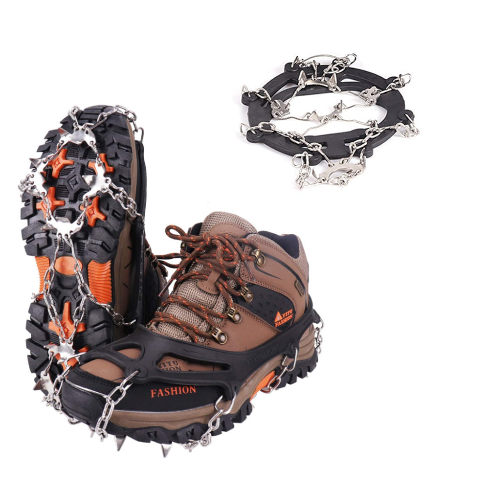 Ice Snow Grips for Shoes Traction Cleats with 10 Stainless Steel Spikes