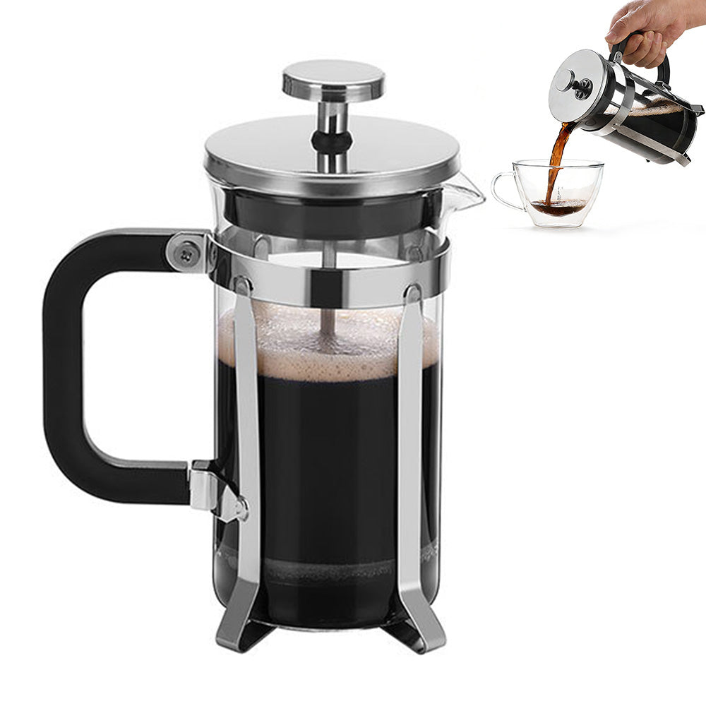 French Press Coffee Maker Borosilicate Glass Stainless Steel Brewer Cold Brew Cafetera