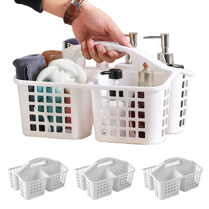 4 PCS Shower Caddy with Handle 3 Compartments Plastic Organizer Basket for Bathroom Kitchen