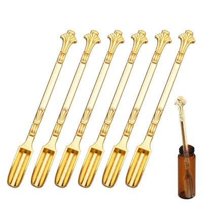 6Pcs Mini Metal Scoop Portable Small Sampling Spoon for Spice and Coffee