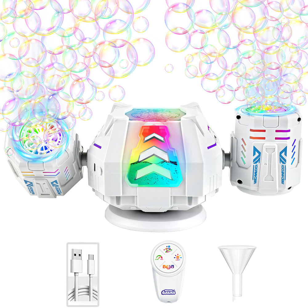 Rechargeable Bubble Machine with RGB Lights for Parties Weddings Events