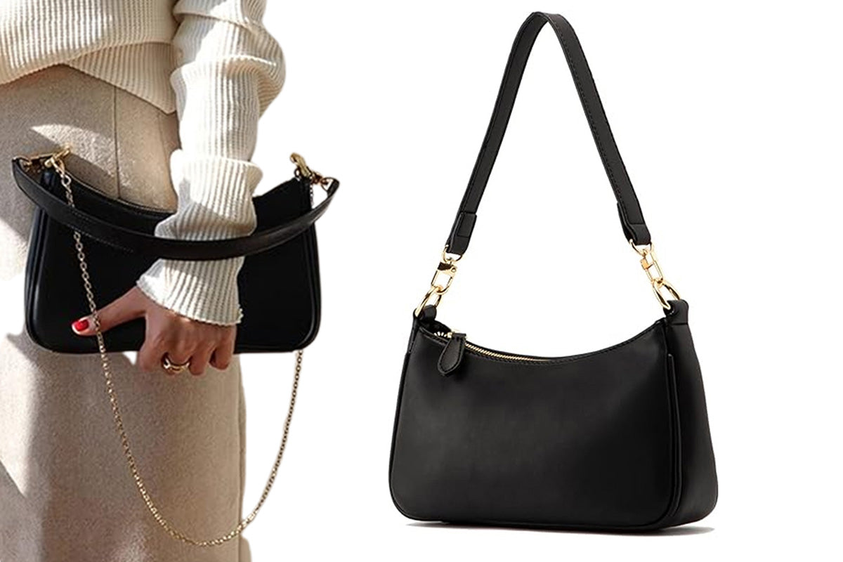 Shoulder Bag With Both Chain And Strap Design Underarm Purse Handbag For Women