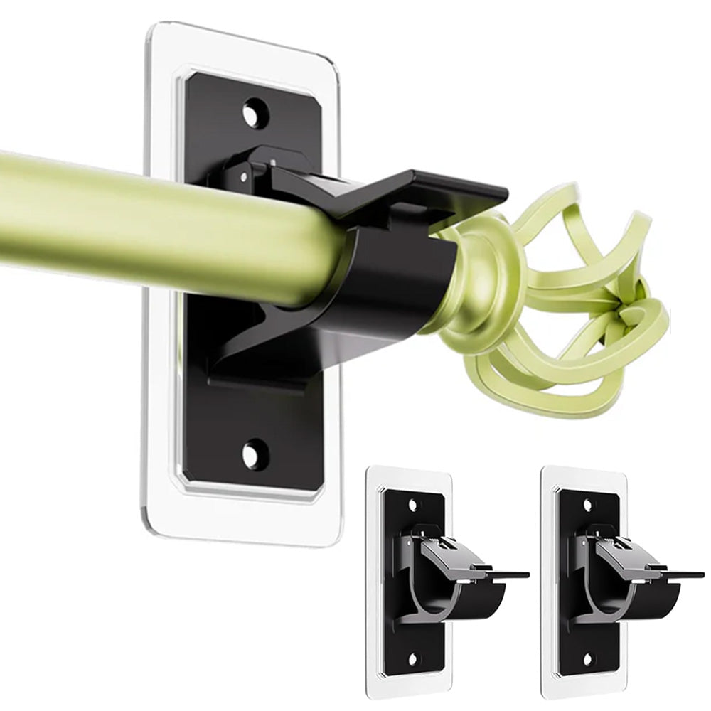Curtain Rod Brackets Self Adhesive No Drill Transparent Invisible Holders for Curtains Towels