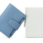 Genuine Leather Women's Wallet Short RFID Blocking Purse with Zipper