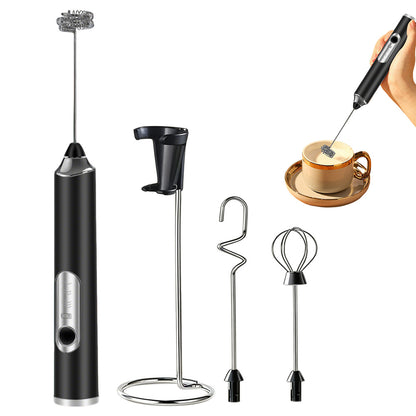 3 in 1 Milk Frother Electric Coffee Stirrers for Coffee Latte Oat Milk