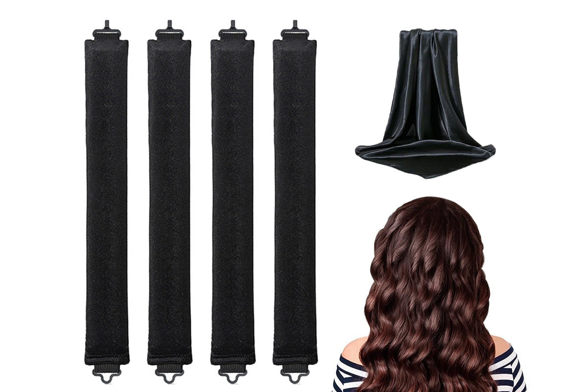 4Pcs Heatless Curls Overnight Hair Curlers Set No Damage Hair Styling Tools