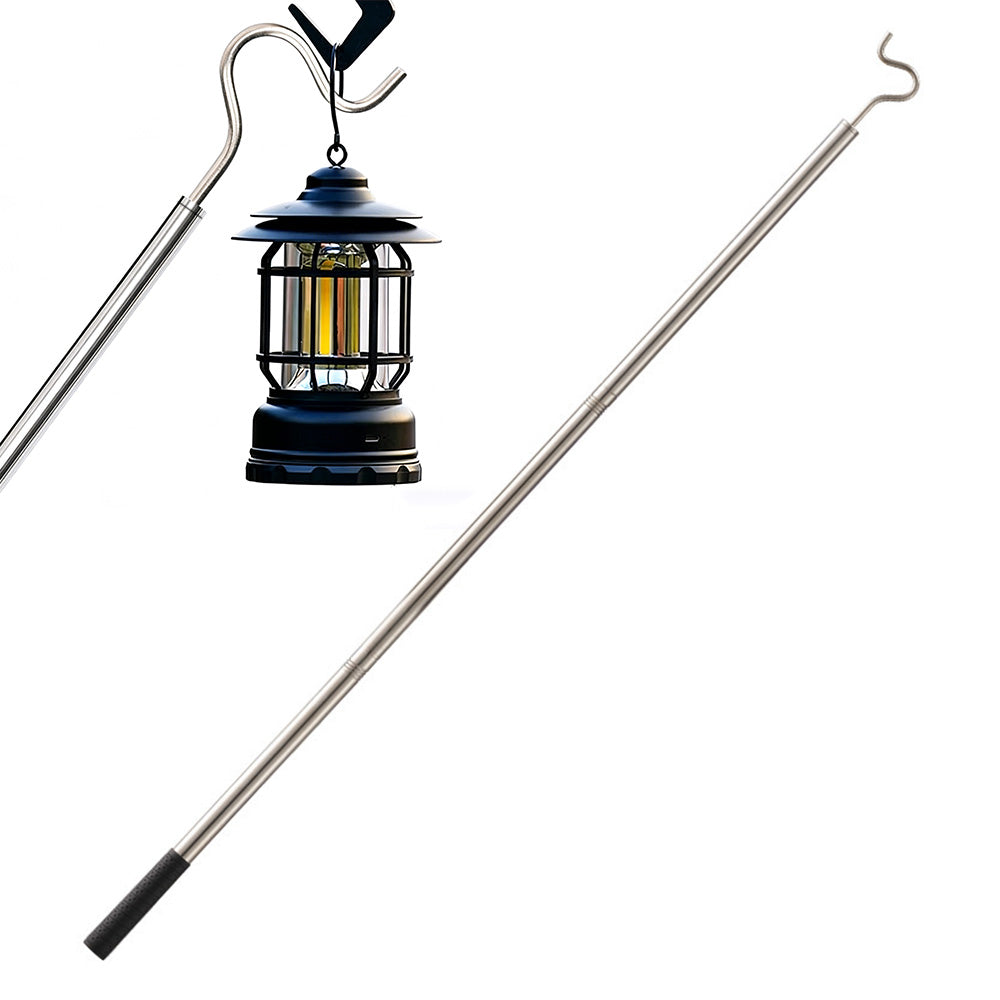 Clothes Hook Pole Stainless Steel Extendable with Sponge Handle for Hang Reach