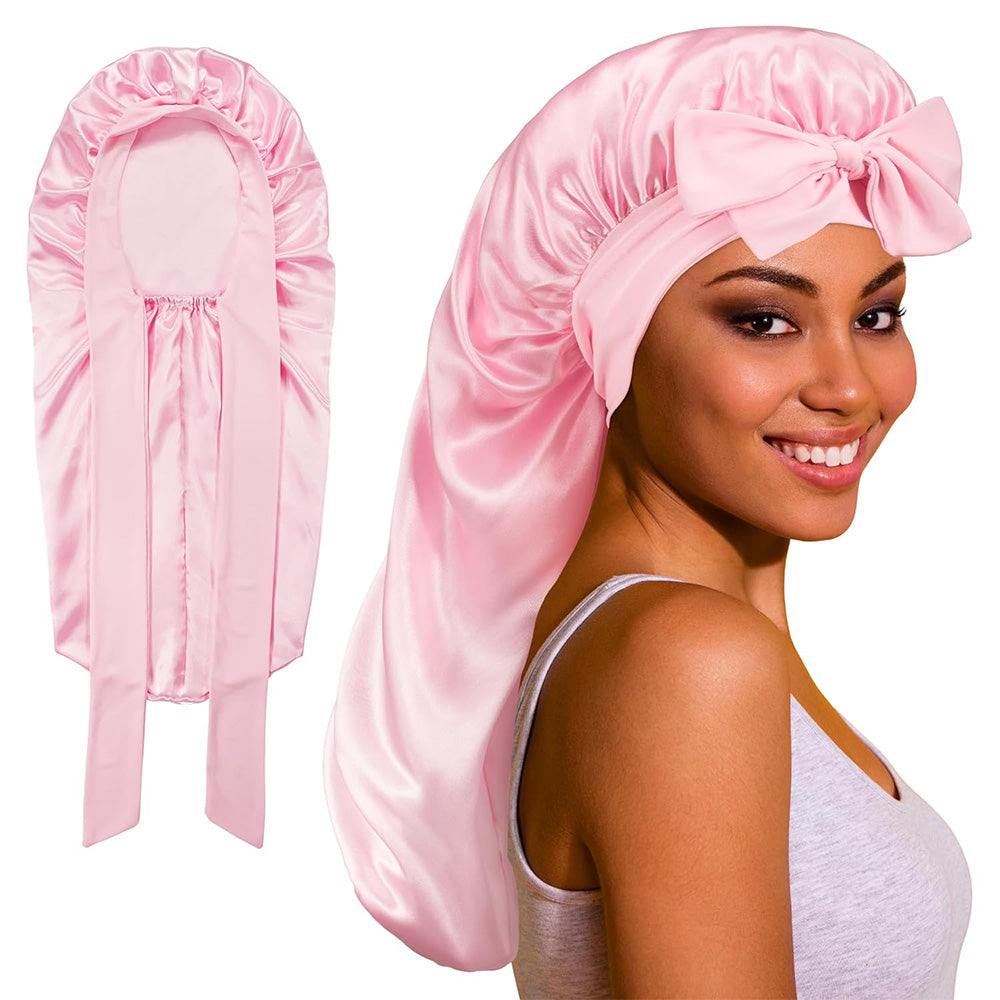 Double Layer Reversible Silk Bonnet Long Bonnet Satin Hair Silk Bonnet For Sleeping