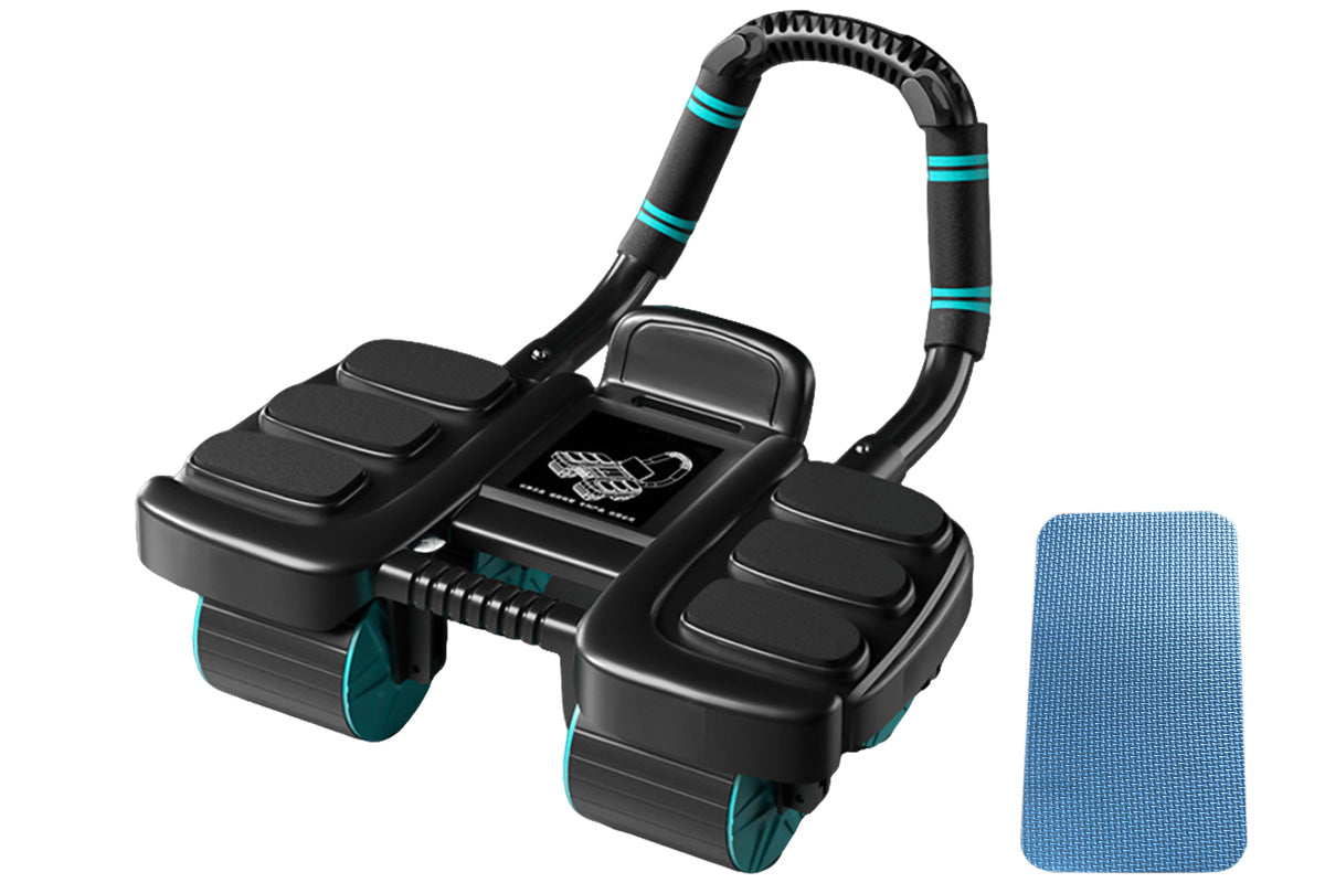 4 Wheel Automatic Rebound Ab Roller with Elbow Support Abdominal Exercise Machine