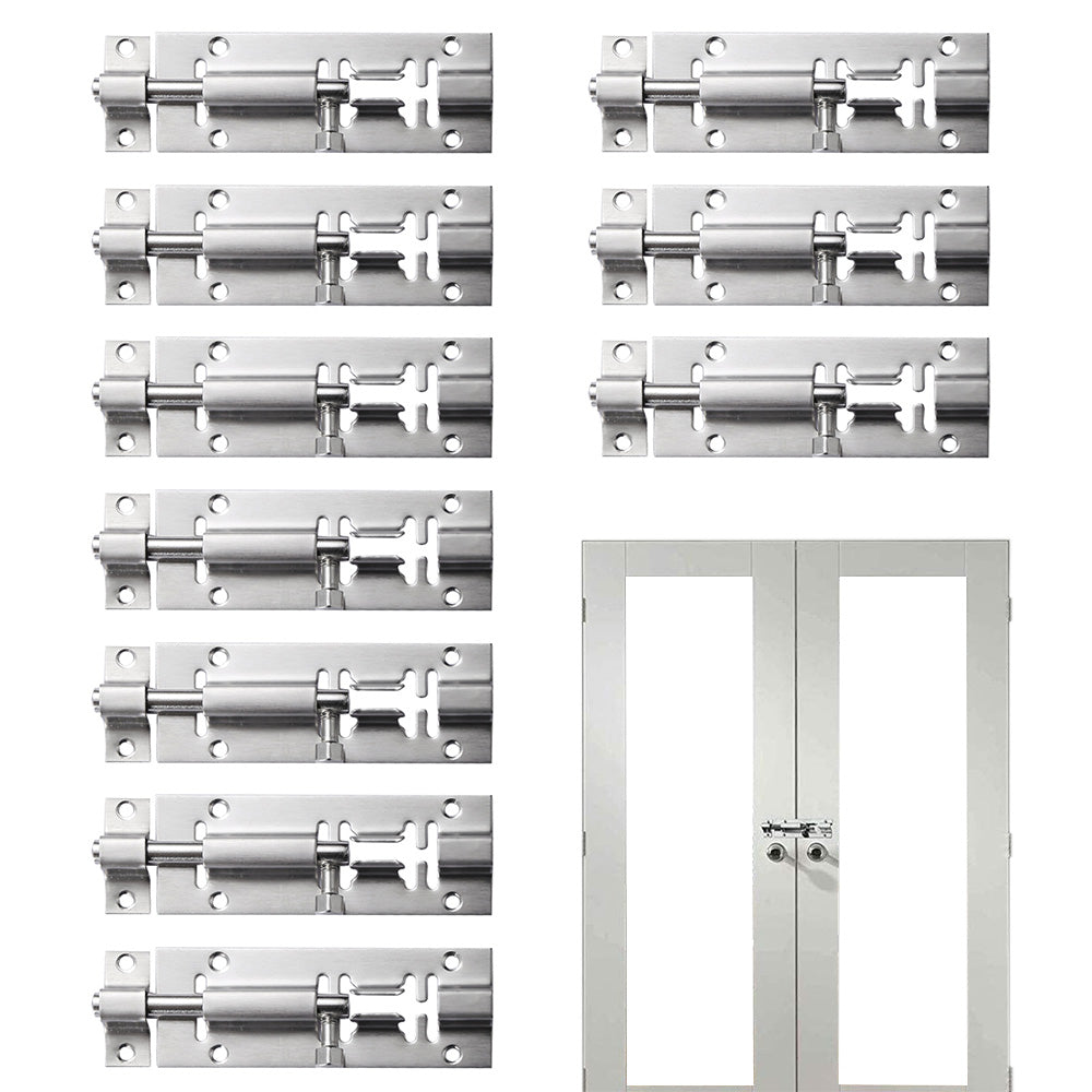 10Pcs Stainless Steel Sliding Door Bolts for Doors Windows and Cabinets
