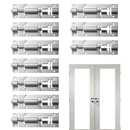 10Pcs Stainless Steel Sliding Door Bolts for Doors Windows and Cabinets