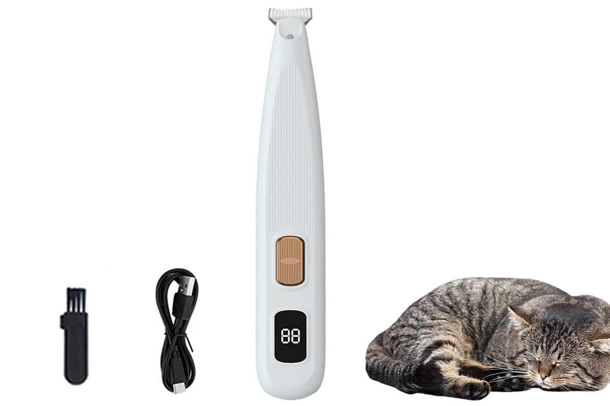 Dog Paw Trimmer with LED Light Cordless Digital Display Dual Speed Pet Groomer for Cats Dogs