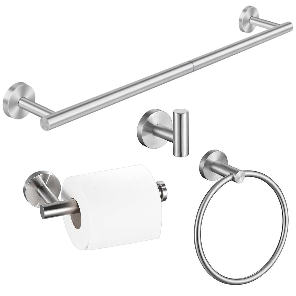 4 Pcs Bathroom Hardware Set Stainless Steel Wall Mounted Accessories