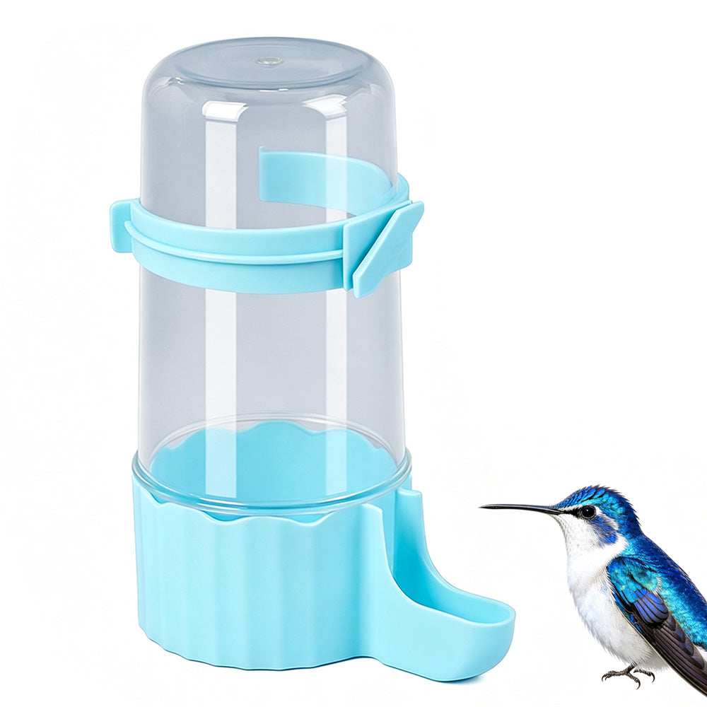 Bird Waterer Automatic Gravity Drinking Fountain for Cage with Anti Drowning Tray