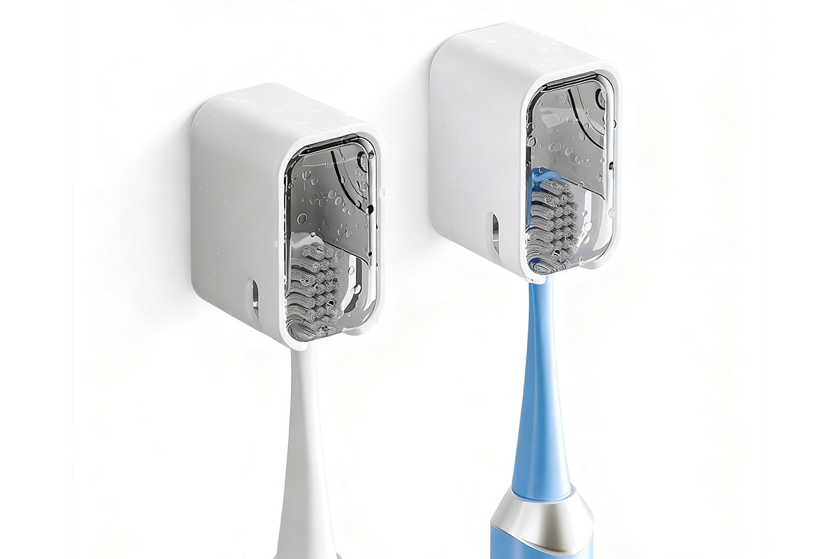 2Pcs Toothbrush Holders Wall Mounted Tooth Brush Holder with Cover for Shower