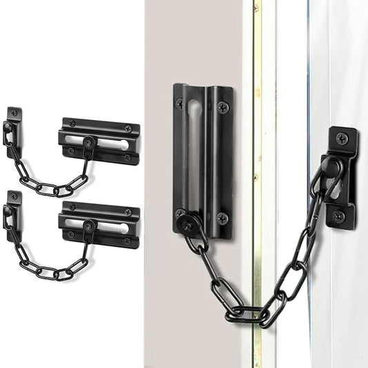 2 Pack Door Security Chain Lock Strong Door Chain Lock with 12 Screws for Wood Door