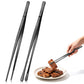 2 Pack 30cm BBQ Tongs Stainless Steel Round and Straight Head for Grilling Cooking
